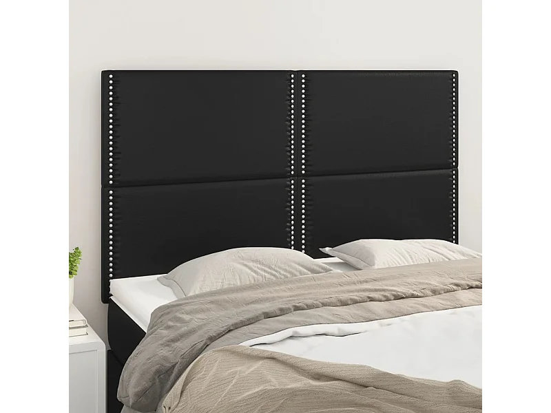 4er Kopfteil für Bett | Bett-Kopfteile Schwarz 72x5x78/88 cm Kunstleder -MN972471