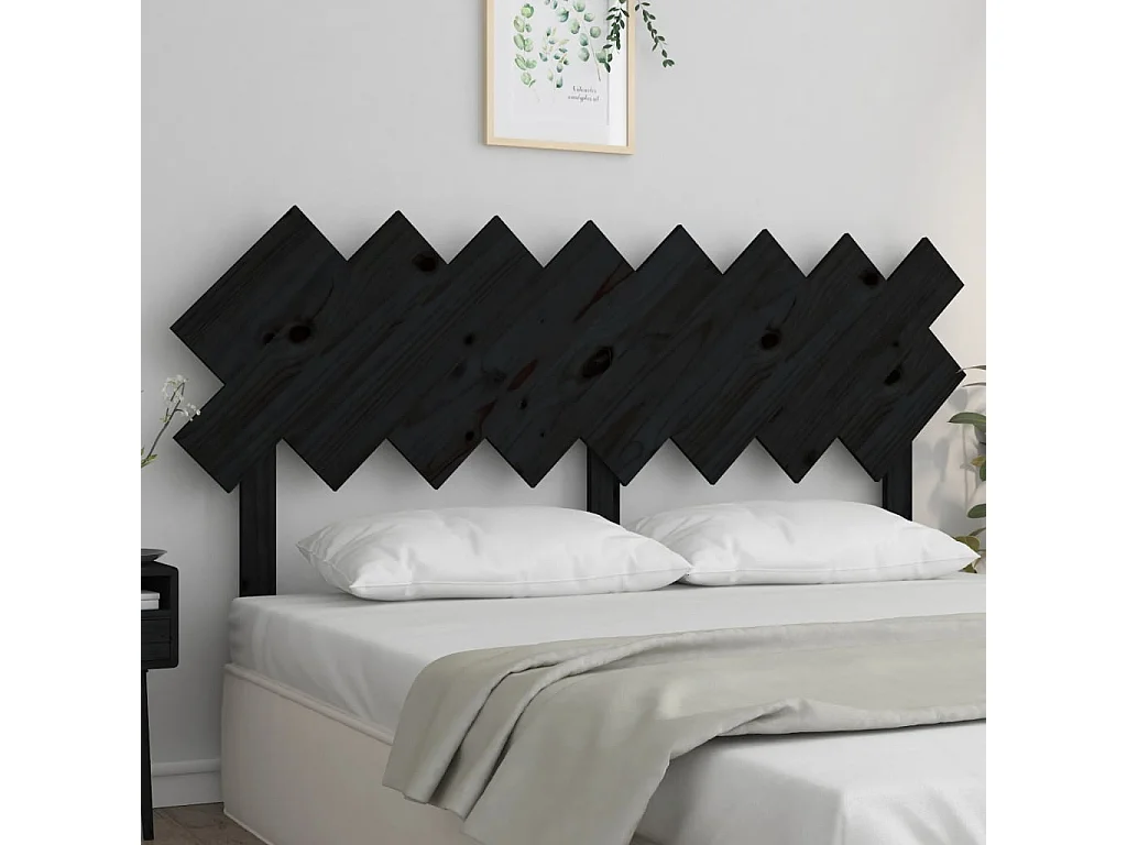 Kopfteil für Bett - Bett-Kopfteil Schwarz 159,5x3x80,5 cm Massivholz Kiefer -MN605404