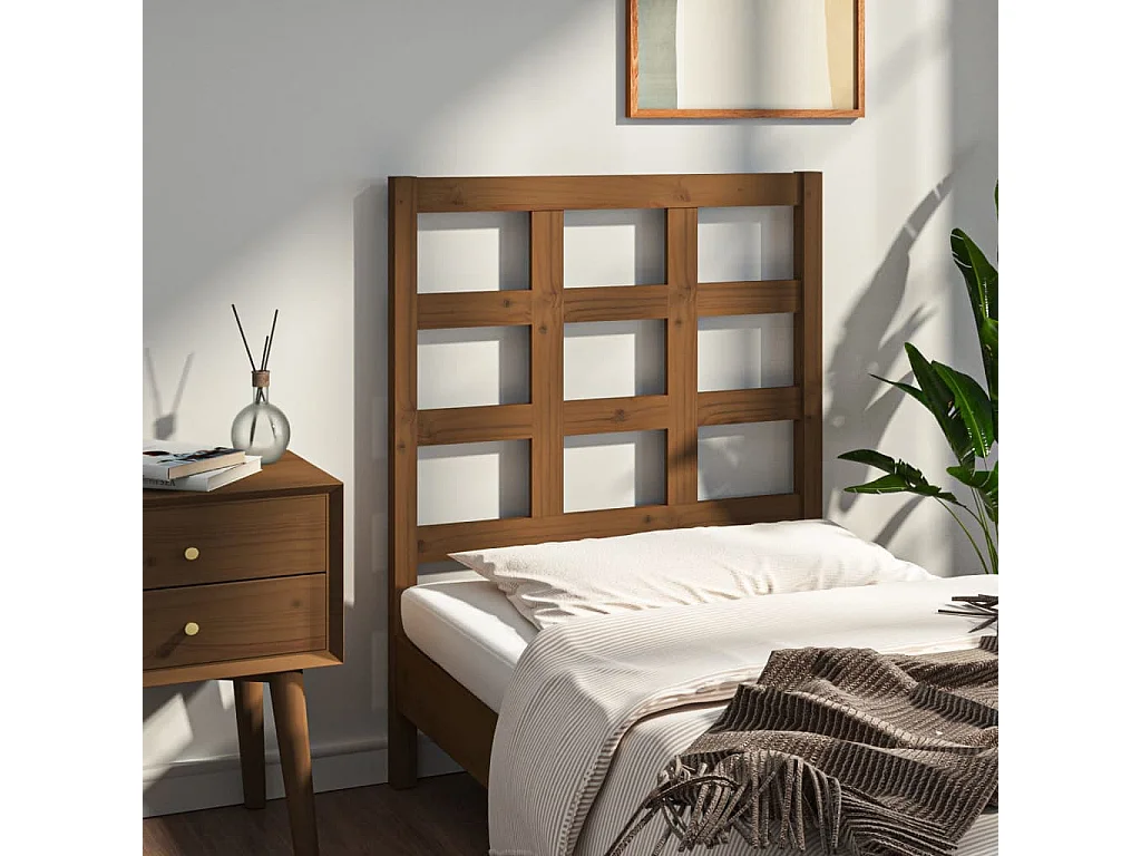 Kopfteil für Bett | Bett-Kopfteil Honigbraun 80,5x4x100 cm Massivholz Kiefer -MN618229