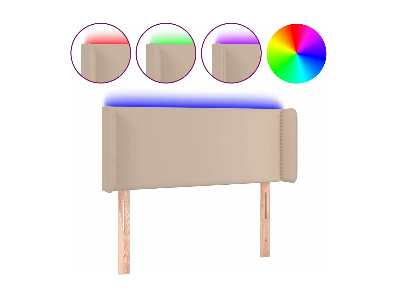 LED - Kopfteil für Bett | Bett-Kopfteil Cappuccino-Braun 83x16x78/88 cm Kunstleder -MN684225