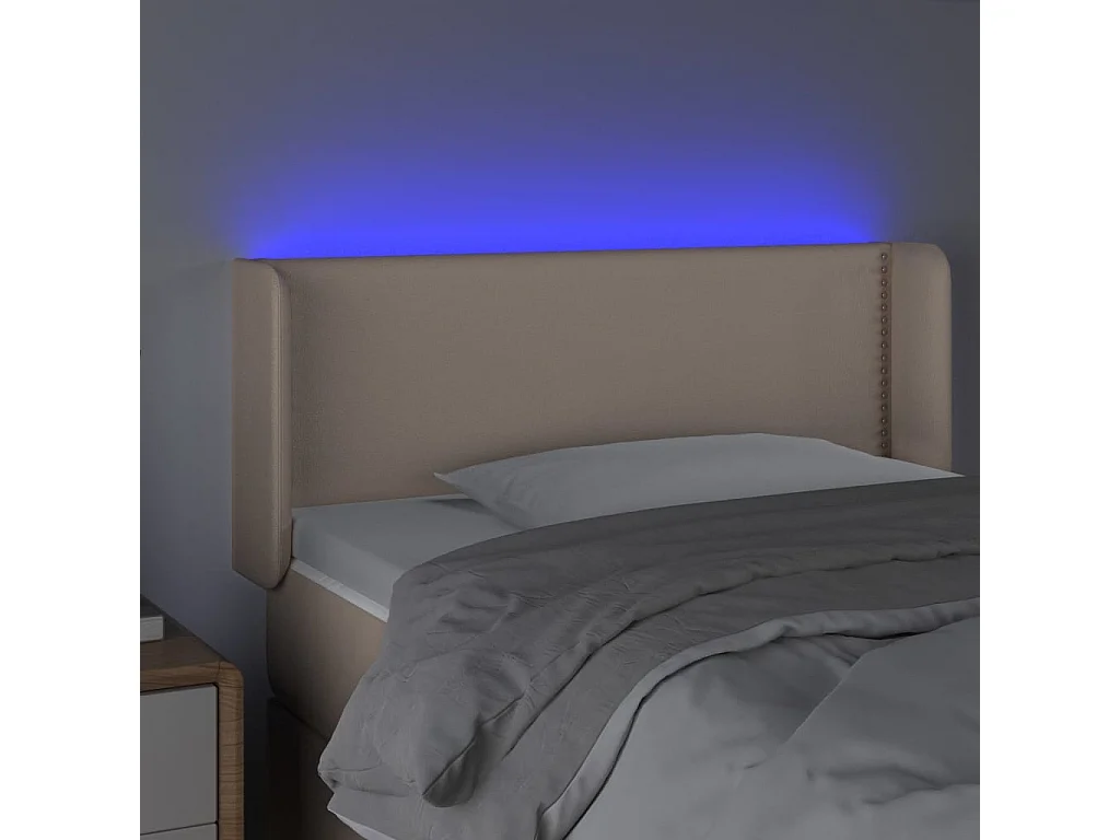 LED - Kopfteil für Bett | Bett-Kopfteil Cappuccino-Braun 83x16x78/88 cm Kunstleder -MN684225