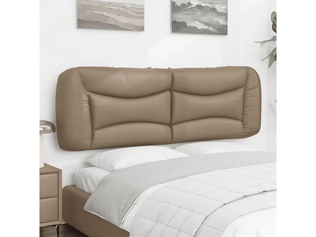Kopfteil für Bett | Bett-Kopfteil-Kissen Cappuccino-Braun 160 cm Kunstleder -MN233691