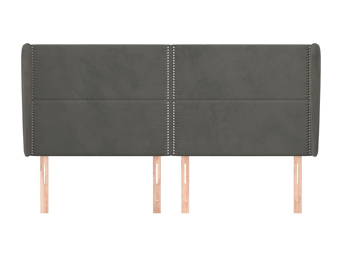 Kopfteil für Bett | Bett-Kopfteil mit Ohren Dunkelgrau 203x23x118/128 cm Samt -MN914108