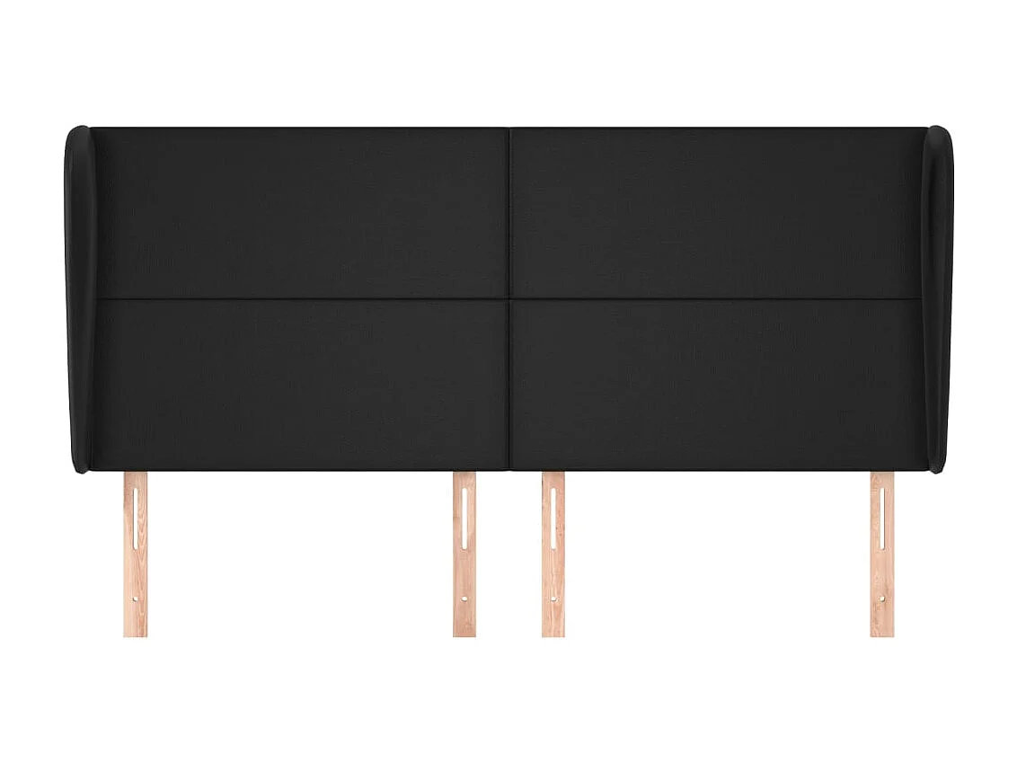 Kopfteil für Bett | Bett-Kopfteil mit Ohren Schwarz 183x23x118/128 cm Kunstleder -MN798040