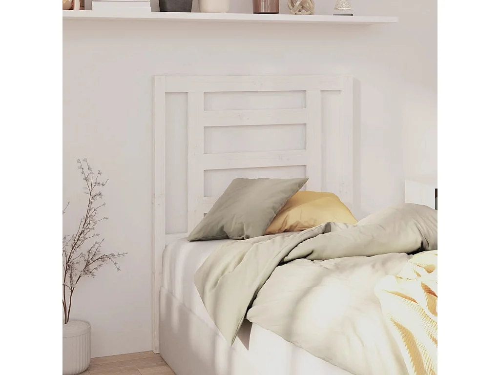Kopfteil für Bett | Bett-Kopfteil Weiß 81x4x100 cm Massivholz Kiefer -MN710657