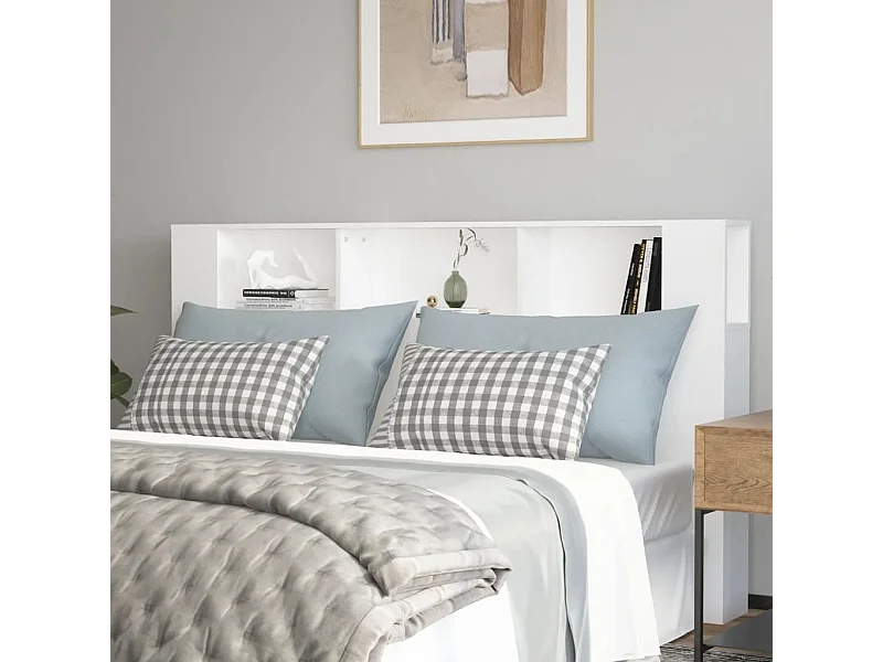 Kopfteil für Bett | Bett-Kopfteil mit Ablagen Weiß 180x18,5x104,5 cm -MN431577