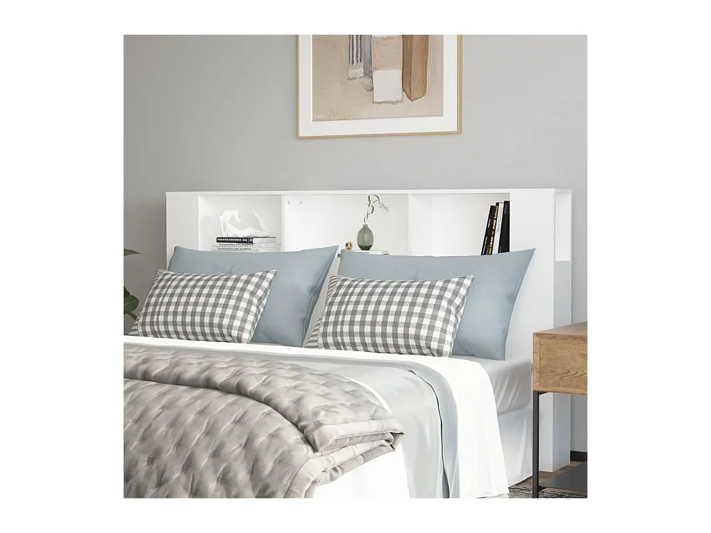 Kopfteil für Bett | Bett-Kopfteil mit Ablagen Weiß 180x18,5x104,5 cm -MN431577