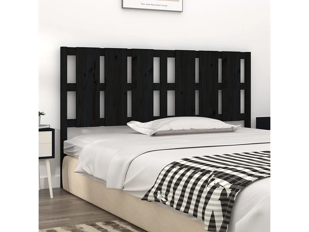 Kopfteil für Bett - Bett-Kopfteil Schwarz 165,5x4x100 cm Massivholz Kiefer -MN605405