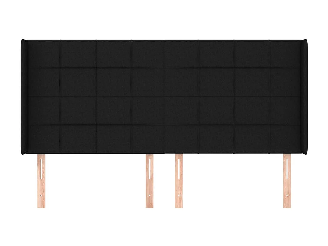 Kopfteil für Bett | Bett-Kopfteil mit Ohren Schwarz 203x16x118/128 cm Stoff -MN889538