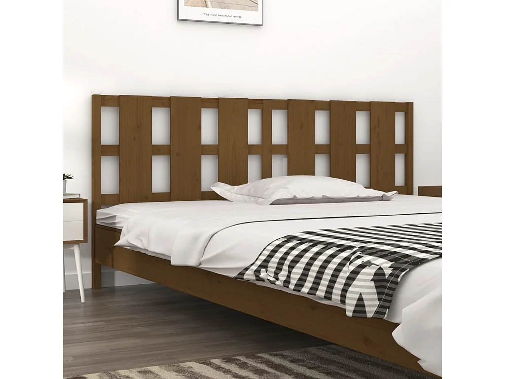 Kopfteil für Bett - Bett-Kopfteil Honigbraun 205,5x4x100 cm Massivholz Kiefer -MN203843