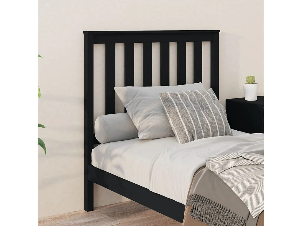 Kopfteil für Bett | Bett-Kopfteil Schwarz 96x6x101 cm Massivholz Kiefer -MN410351