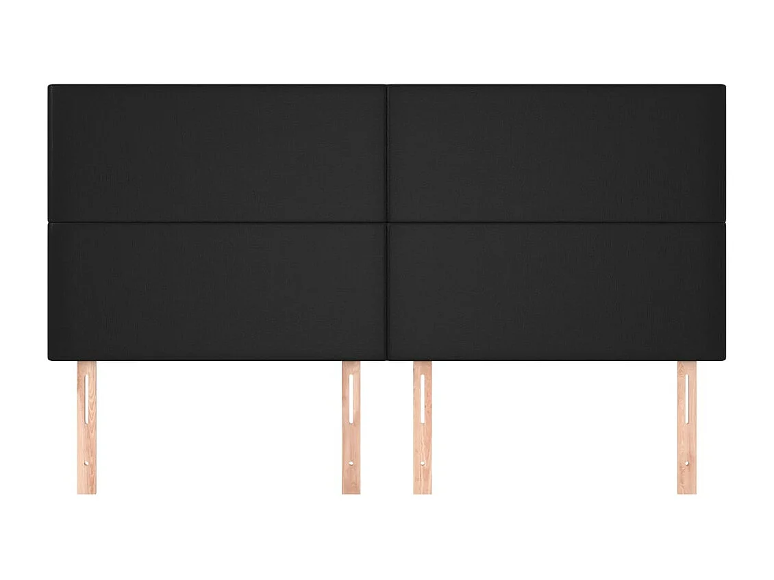 4er Kopfteil für Bett | Bett-Kopfteile Schwarz 90x5x78/88 cm Kunstleder -MN490719