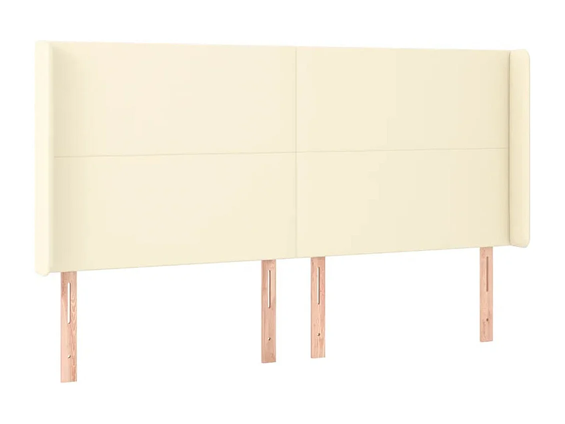 Kopfteil für Bett | Bett-Kopfteil mit Ohren Creme 163x16x118/128 cm Kunstleder -MN884358