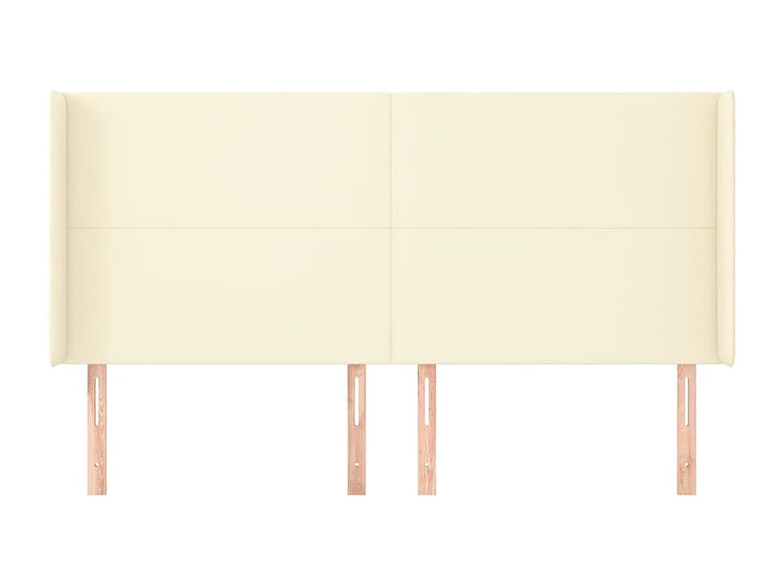 Kopfteil für Bett | Bett-Kopfteil mit Ohren Creme 163x16x118/128 cm Kunstleder -MN884358