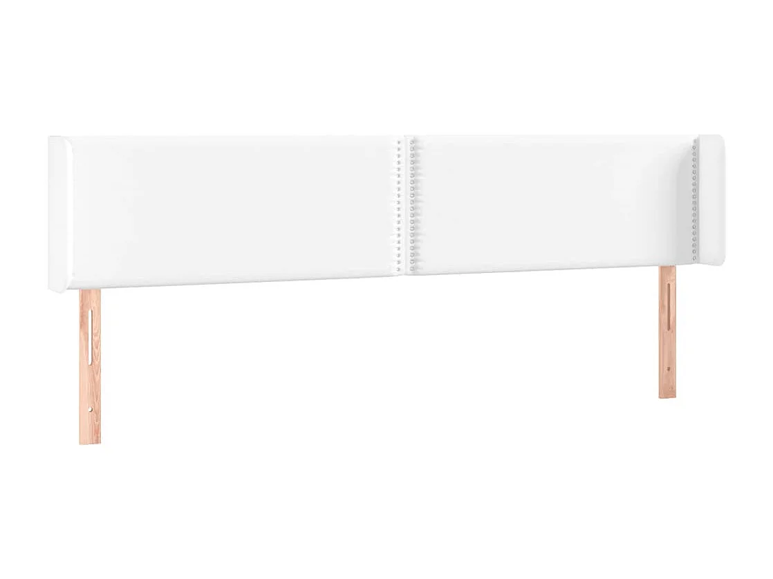 Kopfteil für Bett | Bett-Kopfteil mit Ohren Weiß 183x16x78/88 cm Kunstleder -MN814312