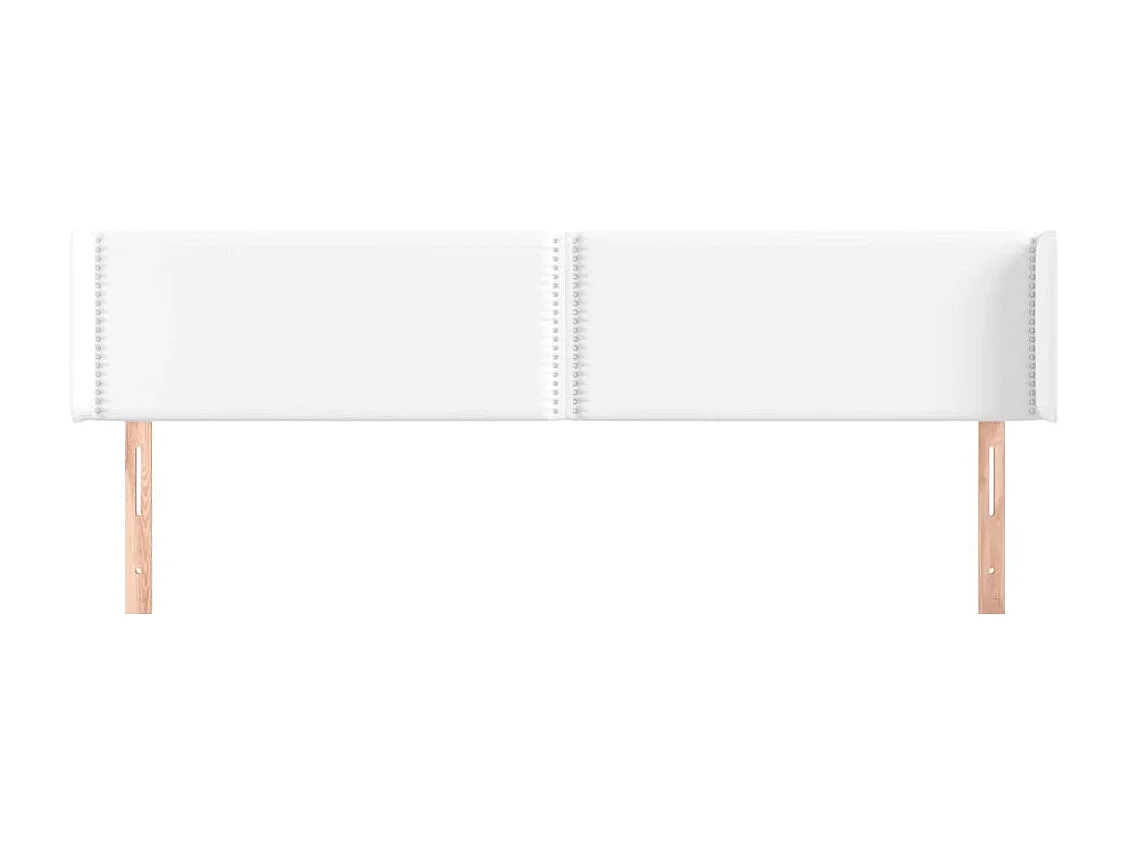 Kopfteil für Bett | Bett-Kopfteil mit Ohren Weiß 183x16x78/88 cm Kunstleder -MN814312
