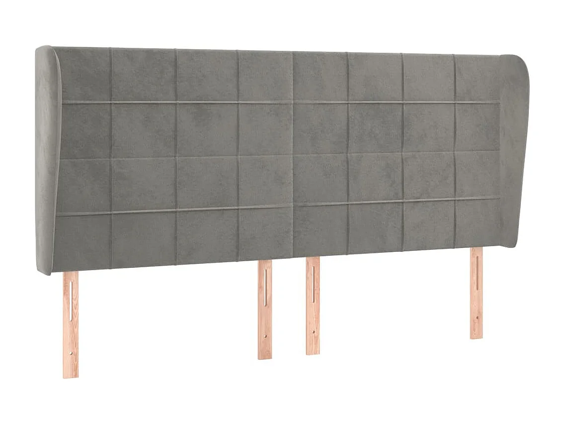 Kopfteil für Bett | Bett-Kopfteil mit Ohren Hellgrau 183x23x118/128 cm Samt -MN247811