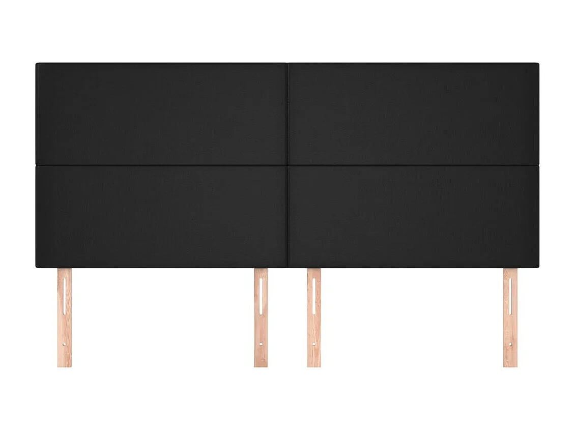 4er Kopfteil für Bett | Bett-Kopfteile Schwarz 80x5x78/88 cm Kunstleder -MN383161