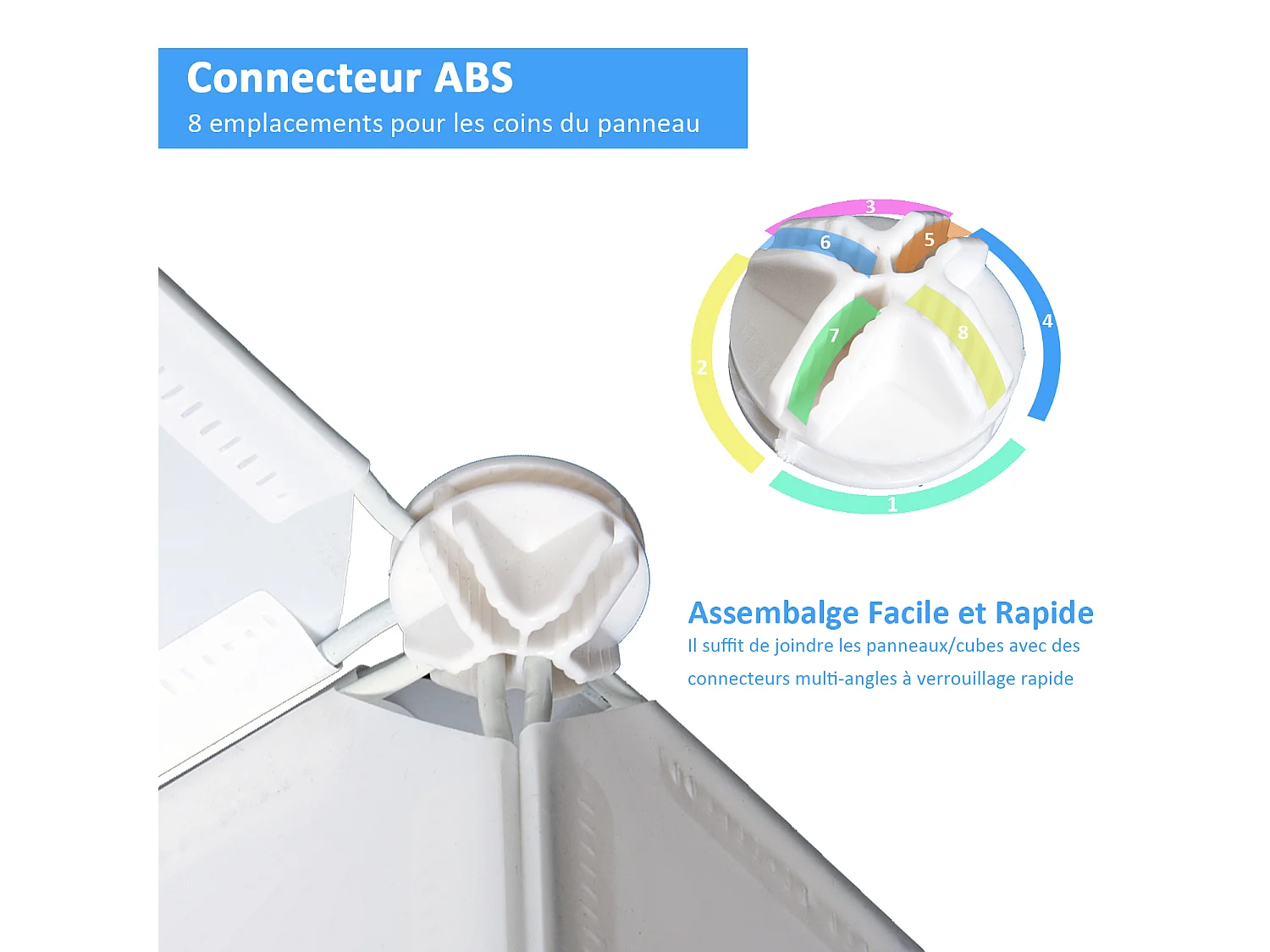 Armoire penderie cube multi-rangements 10 cubes + 2 étagères + autocollants décoratifs 111L x 47l x 145H cm blanc