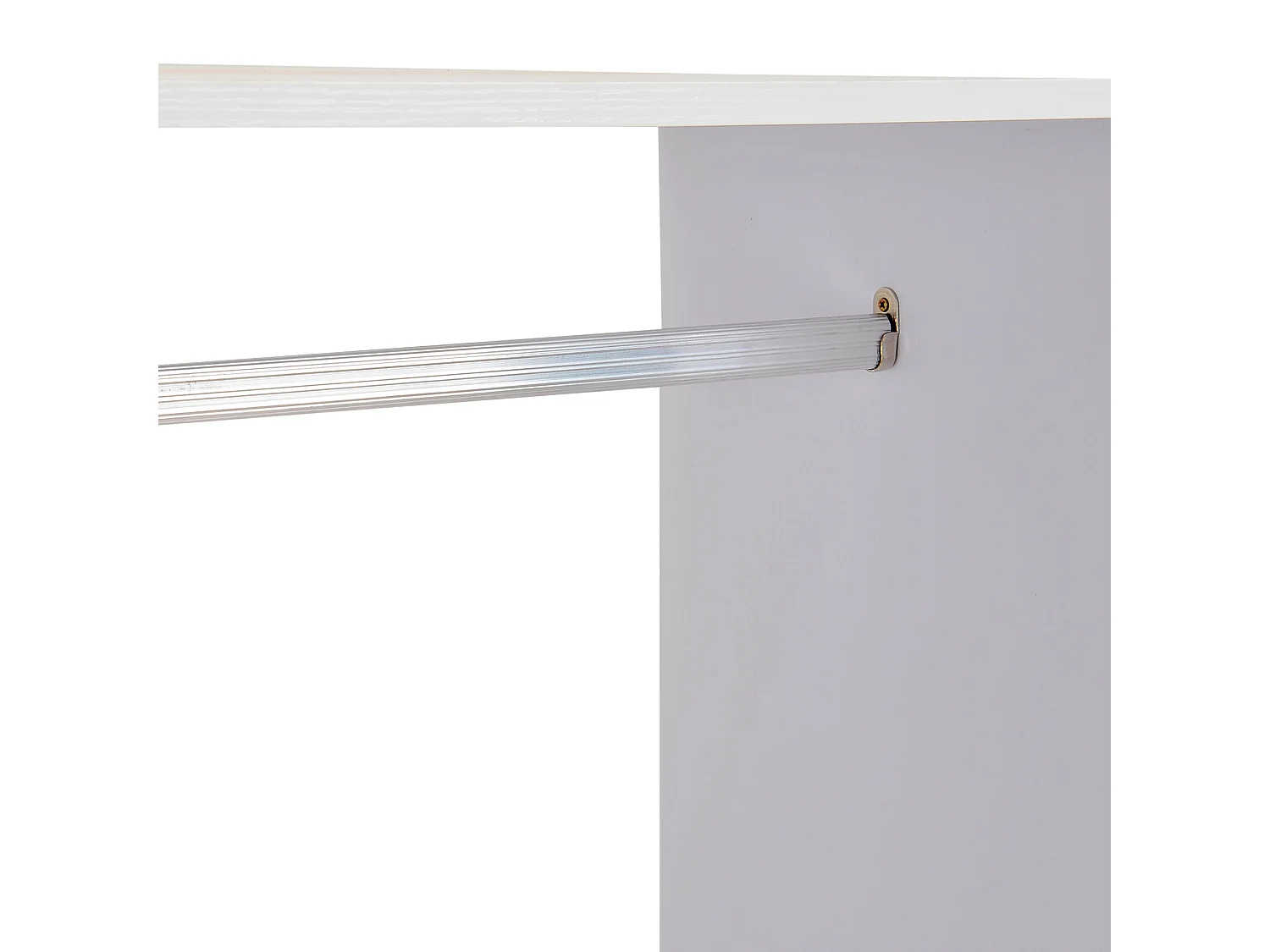 Portant à vêtements penderie mobile avec roulettes 2 niches + grand espace penderie panneaux particules blanc