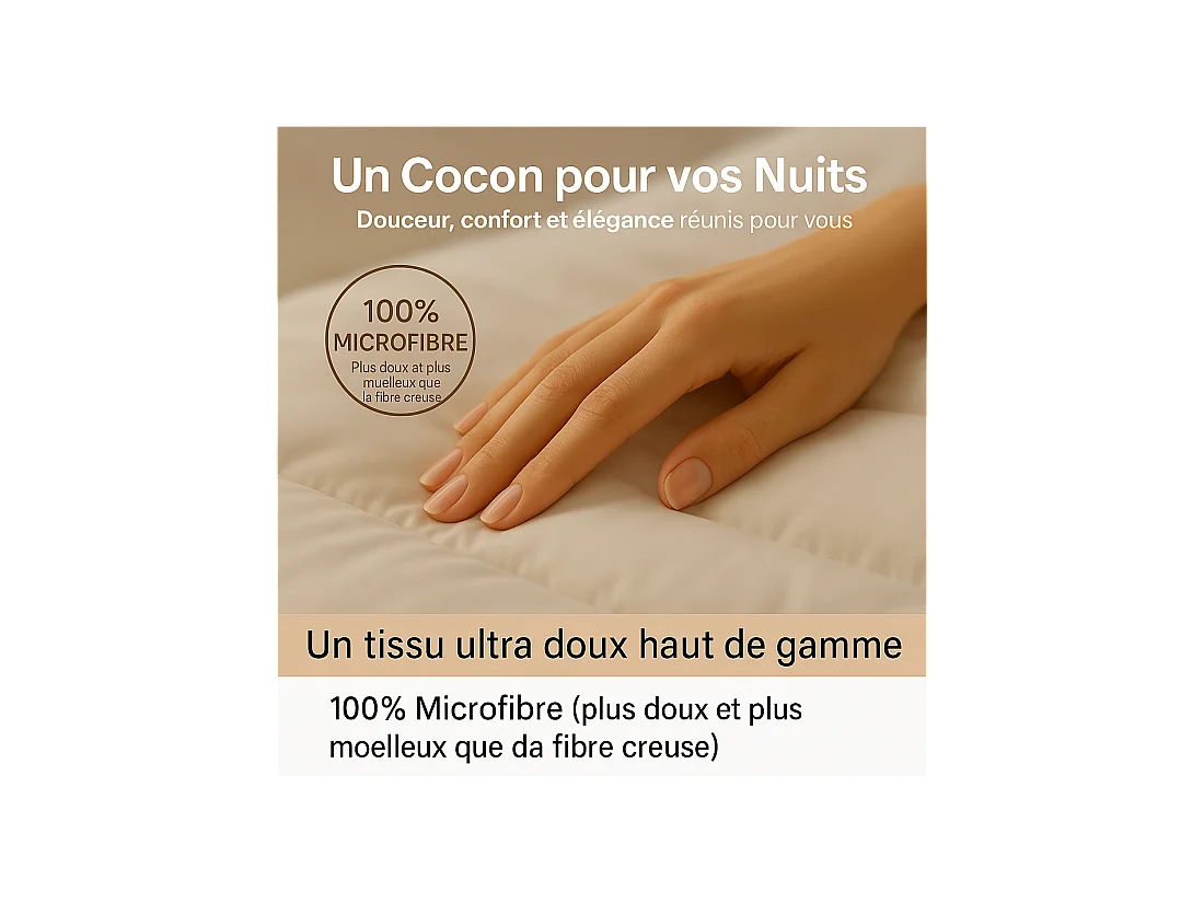Couette chaude maxi moelleuse 220x240cm 550gr hiver