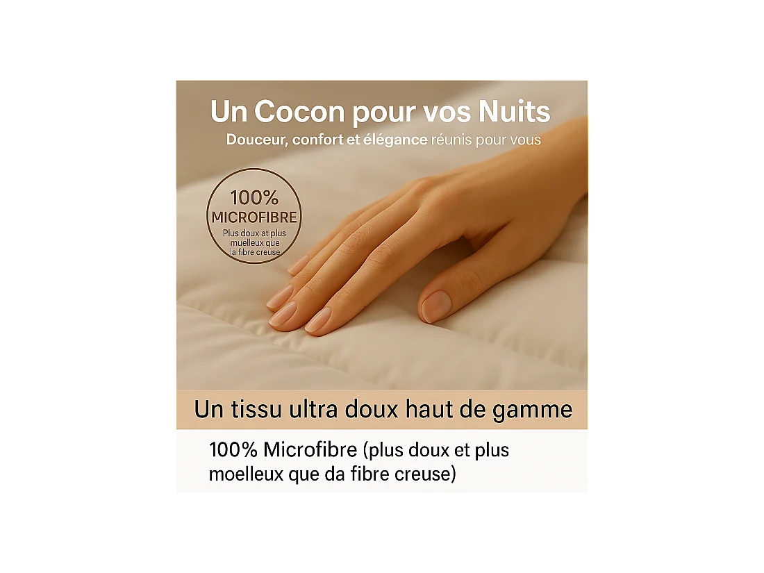 Couette chaude maxi moelleuse 220x240cm 550gr hiver