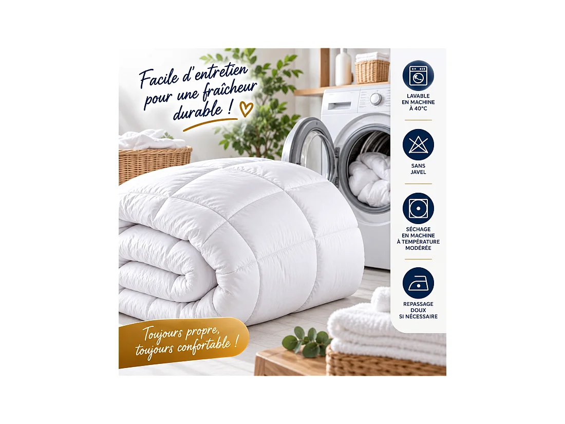 Couette chaude maxi moelleuse 220x240cm 550gr hiver