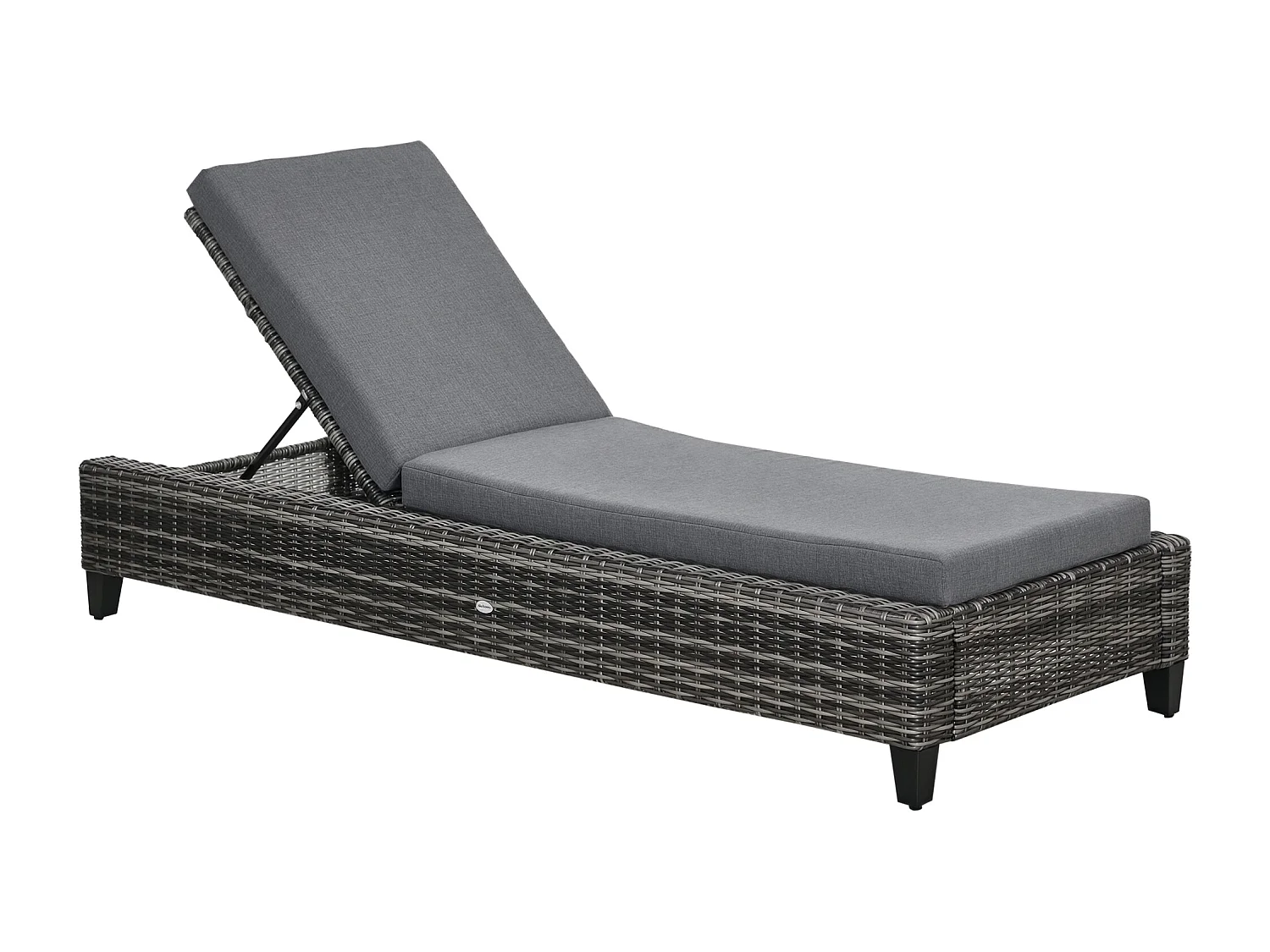 Bain de soleil transat grand confort matelas inclinaison réglable multipositions résine tressée grise