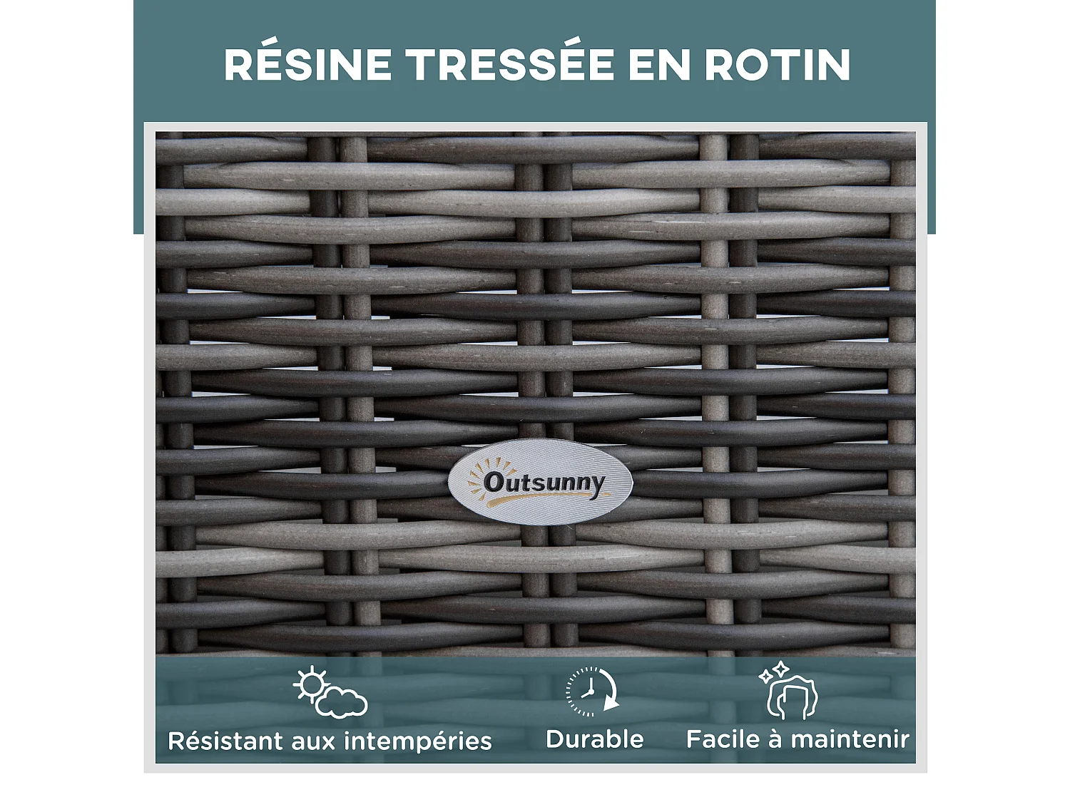 Bain de soleil transat grand confort matelas inclinaison réglable multipositions résine tressée grise