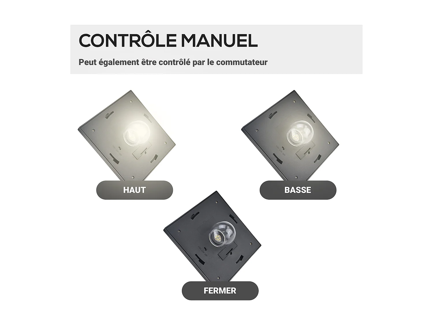 Lampadaire de jardin luminaire extérieur solaire LED 3 têtes 120 Lm dim. 51,5L x 47l x 182,5H cm acier inox. plastique noir