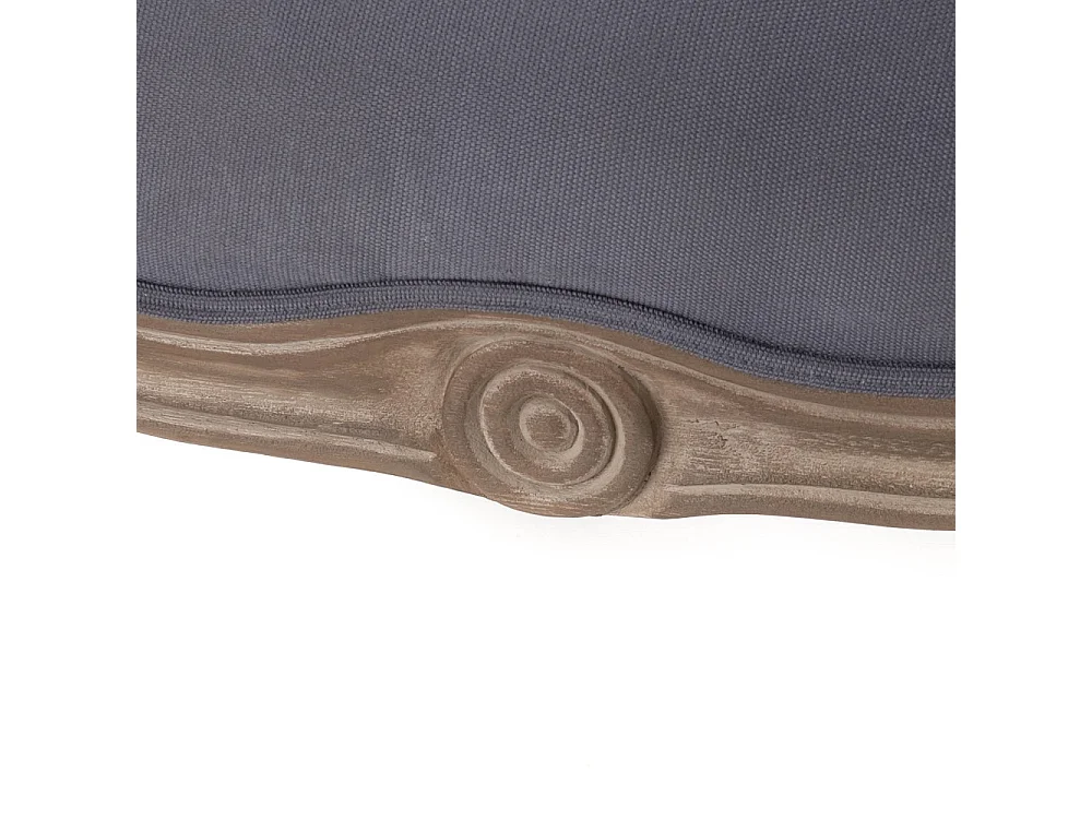 Fauteuil crapaud gris foncé en bois d'acajou