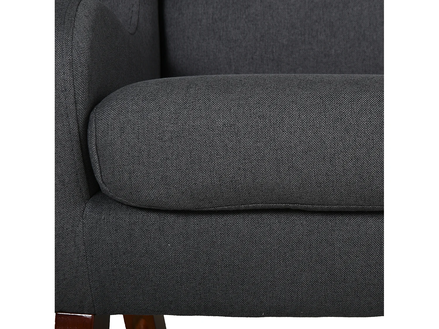 Fauteuil enfant oreilles grand confort accoudoirs assise dossier garnissage mousse haute densité piètement bois hévéa verni lin gris