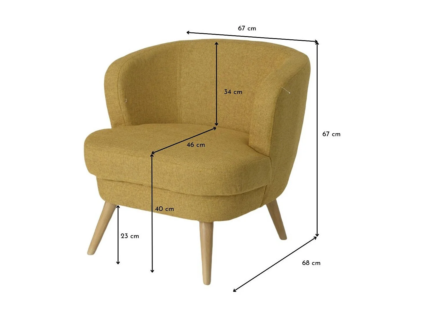Fauteuil moutarde Dagmard
