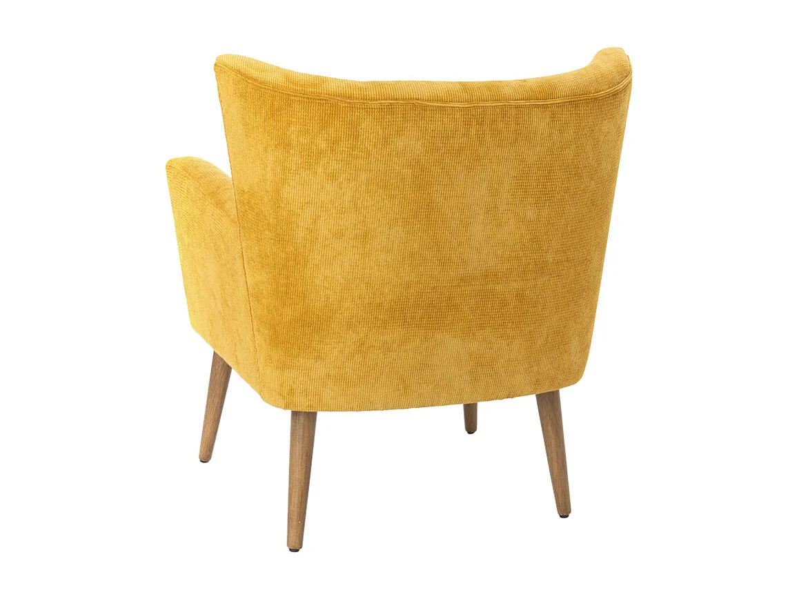 Fauteuil en velours côtelé moutarde Léon