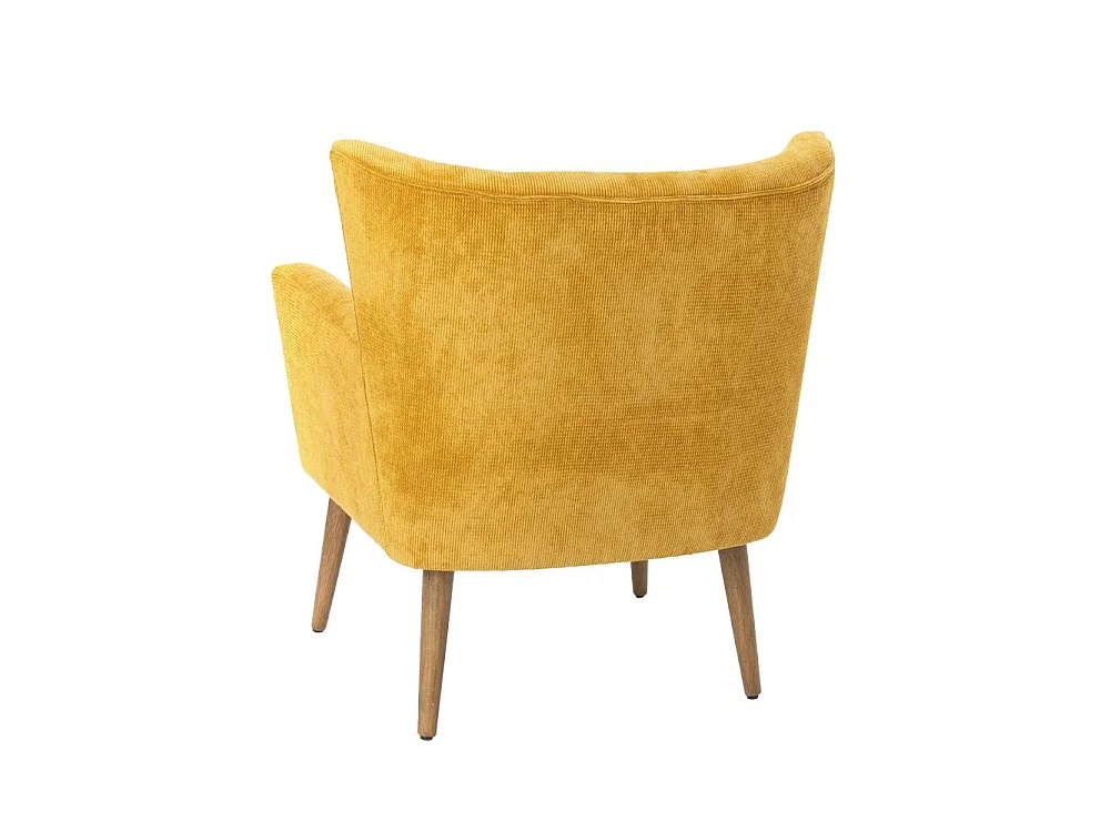 Fauteuil en velours côtelé moutarde Léon
