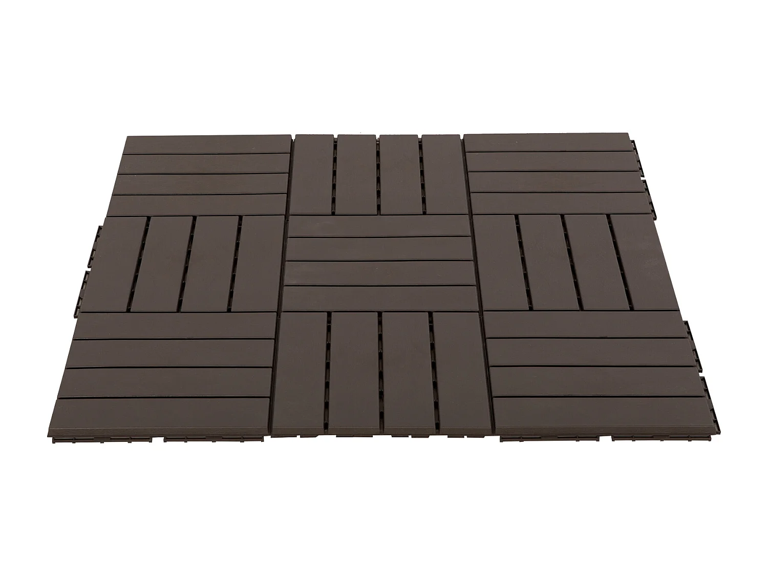 Caillebotis - dalles terrasse - lot de  9 - emboîtables, installation très simple - petits carreaux composite plastique imitation bois chocolat