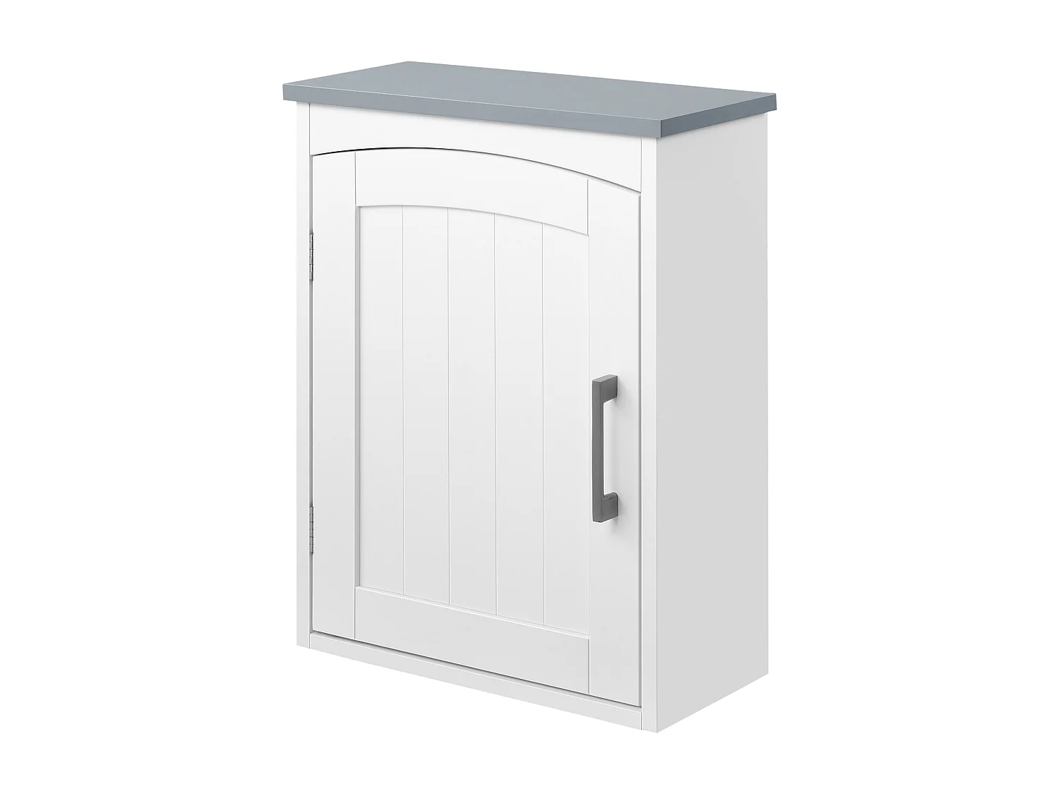 Armoire haute murale de salle de bain ou WC - placard porte avec étagère réglable - dim. 41L x 18l x 52H cm - MDF blanc gris