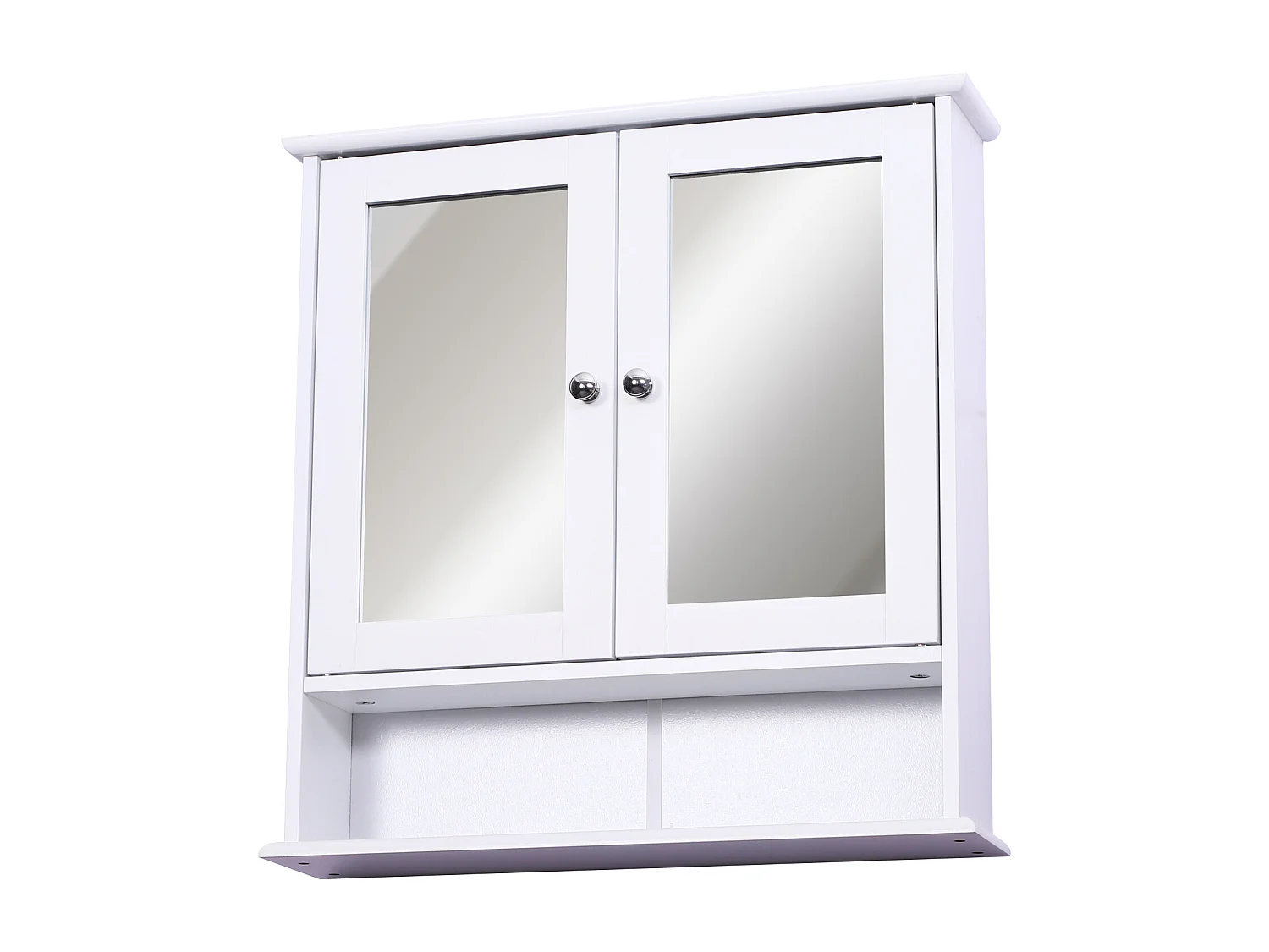 Armoire murale étagère salle de bain 56L x 13l x 58H cm double porte miroir étagère réglable MDF blanc