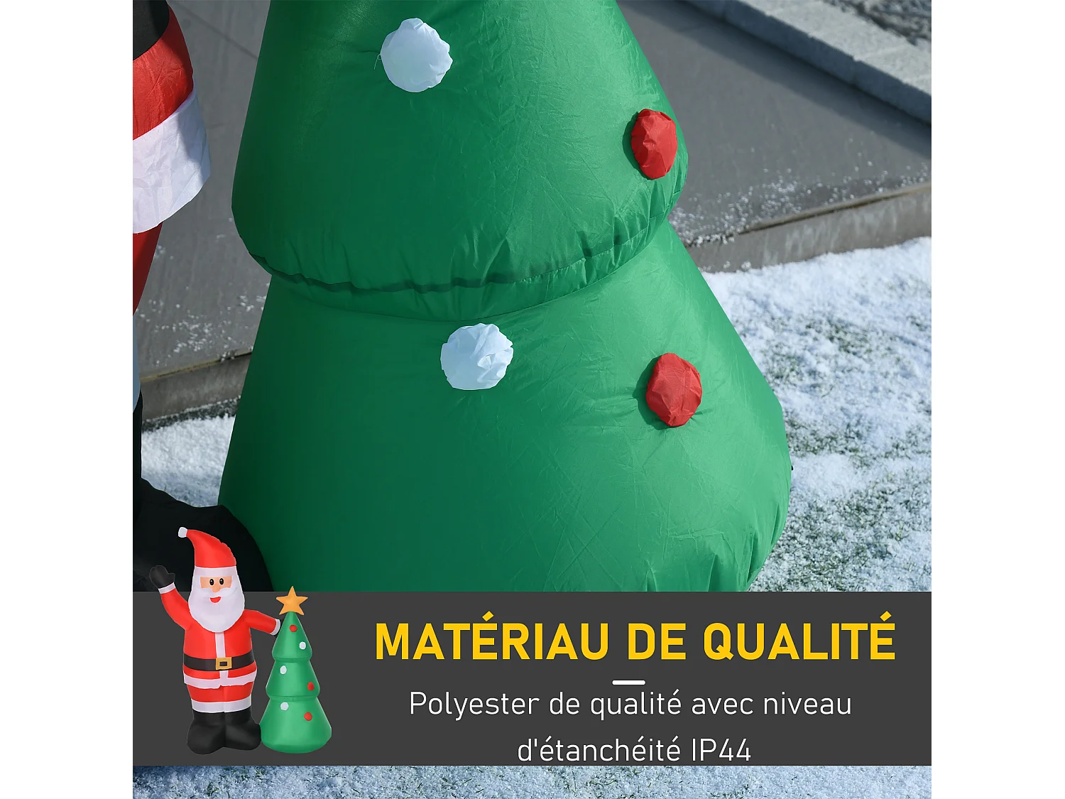 Père Noël Gonflable Suspendu 1M Avec LEDs - Décoration Magique Pour Fenêtre Et Extérieur - Résistant à L'Eau