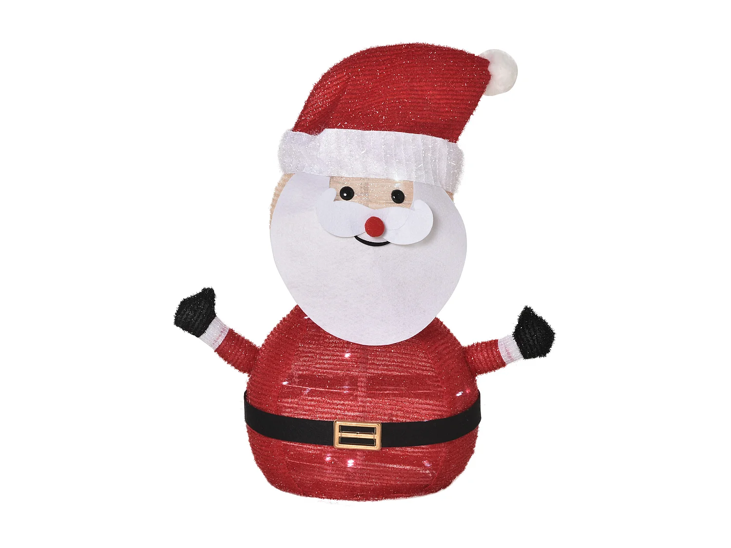 Père Noël Lumineux LED 51H cm - décoration de Noël LED - décoration Lumineuse de Noël - 30 LEDs 3 Clignotantes - Blanc Froid