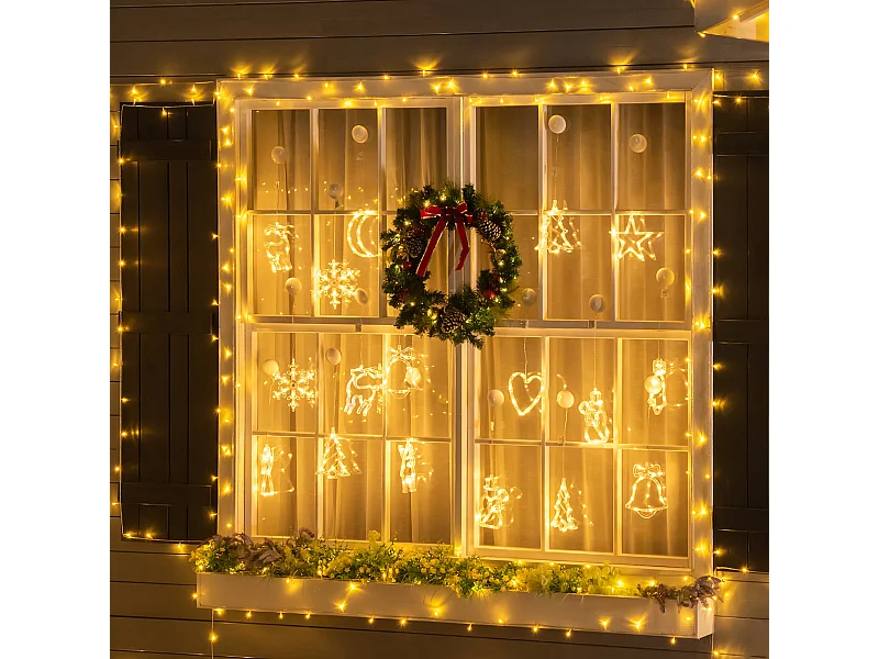 3 Pièces Étoile Decoration Noel Fenetre Lumineuse, Lumiere Noel Fenetre