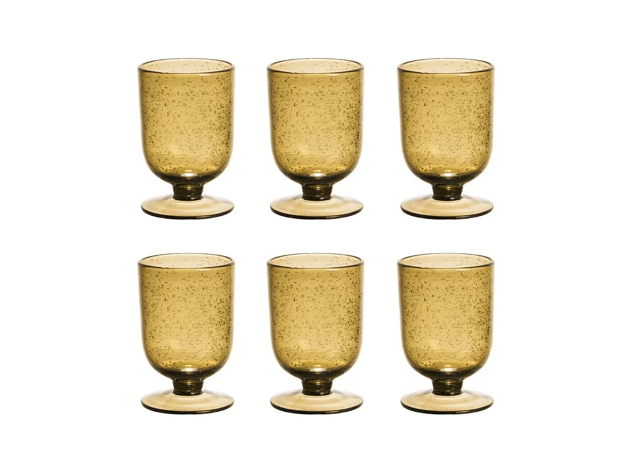Verre à pied Gordes Bullé 25 cl ambre (lot de 6)