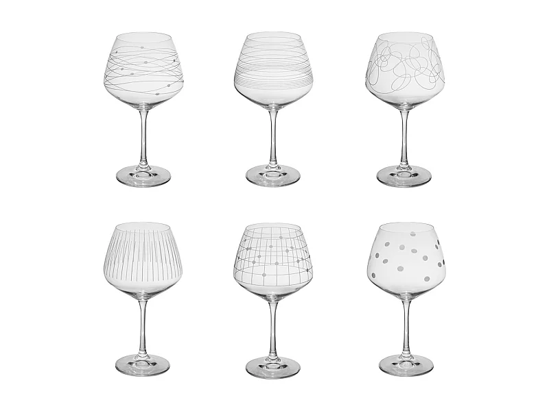 Coffret de 6 verres à pied dégustation Graphik 58 cl