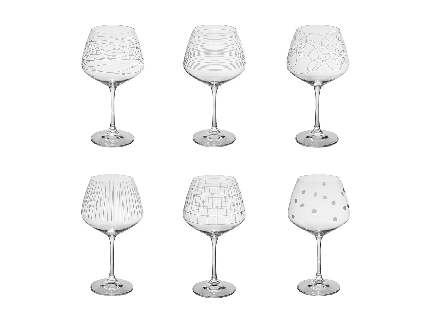 Coffret de 6 verres à pied dégustation Graphik 58 cl