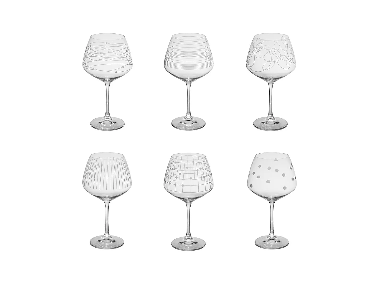 Coffret de 6 verres à pied dégustation Graphik 58 cl