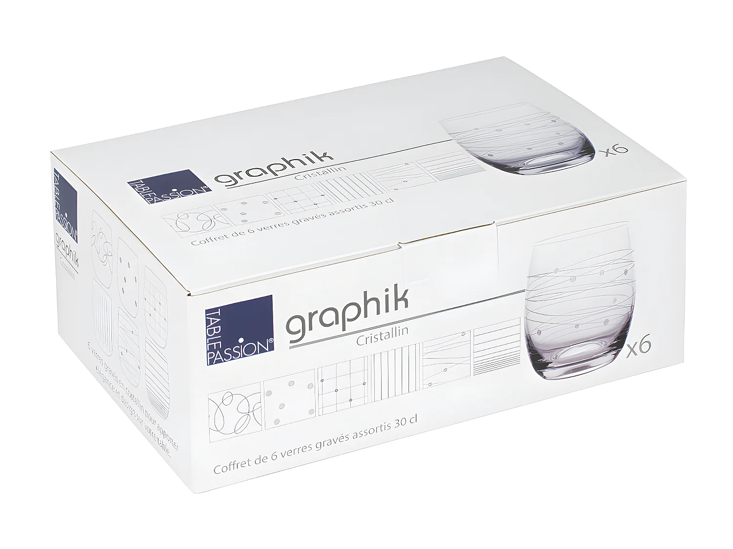 Coffret de 6 gobelets Graphik 30 cl