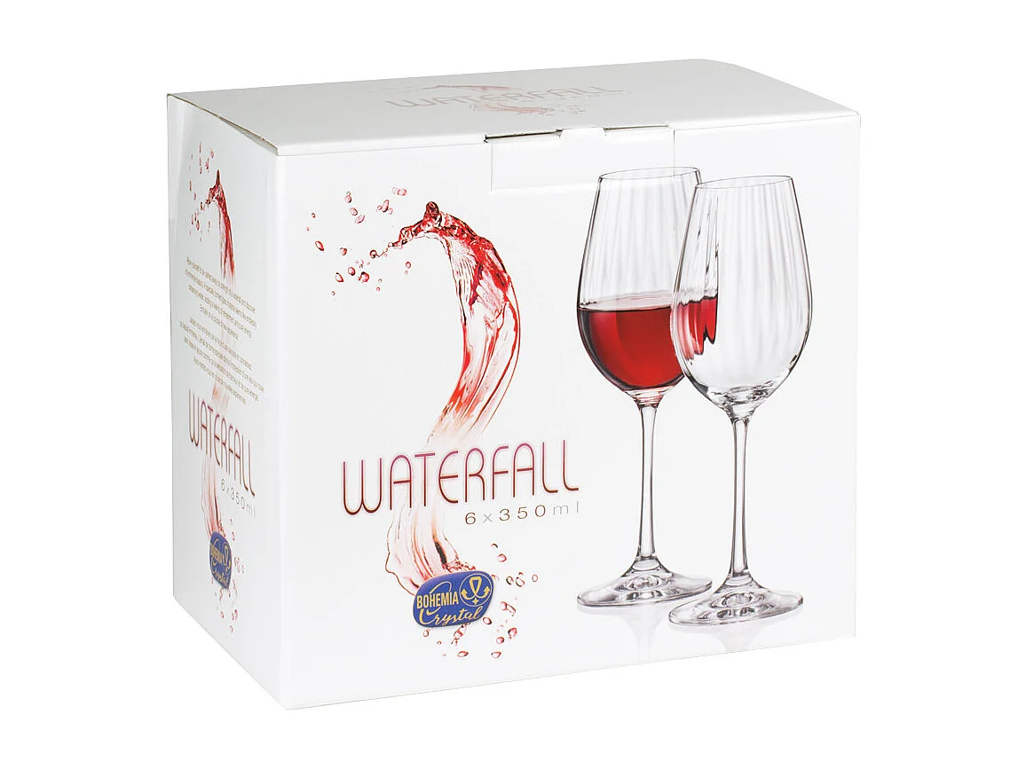 Boîte de 6 verres à pied Waterfall 35 cl