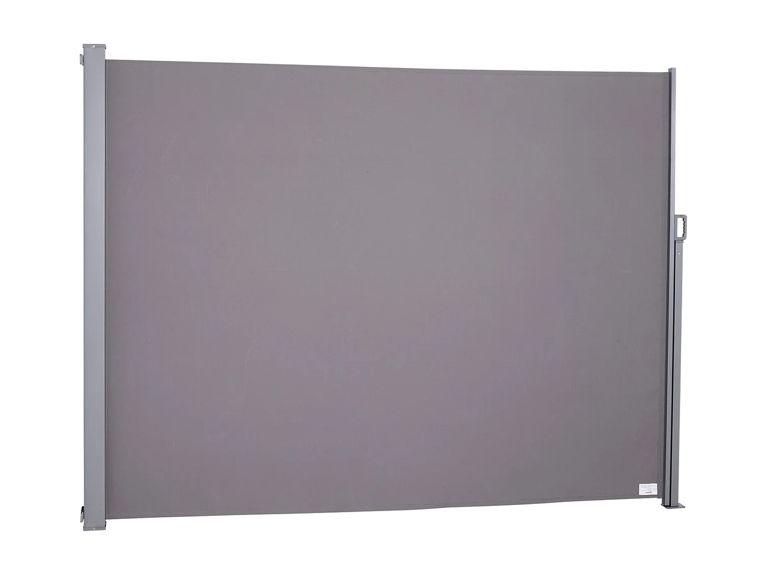 Store latéral brise-vue paravent rétractable dim. 3L x 2H m alu. polyester anti-UV haute densité 280 g/m² gris