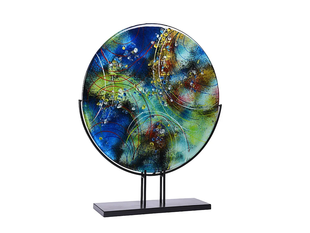 Décoration sur socle disque plat benji 48 cm