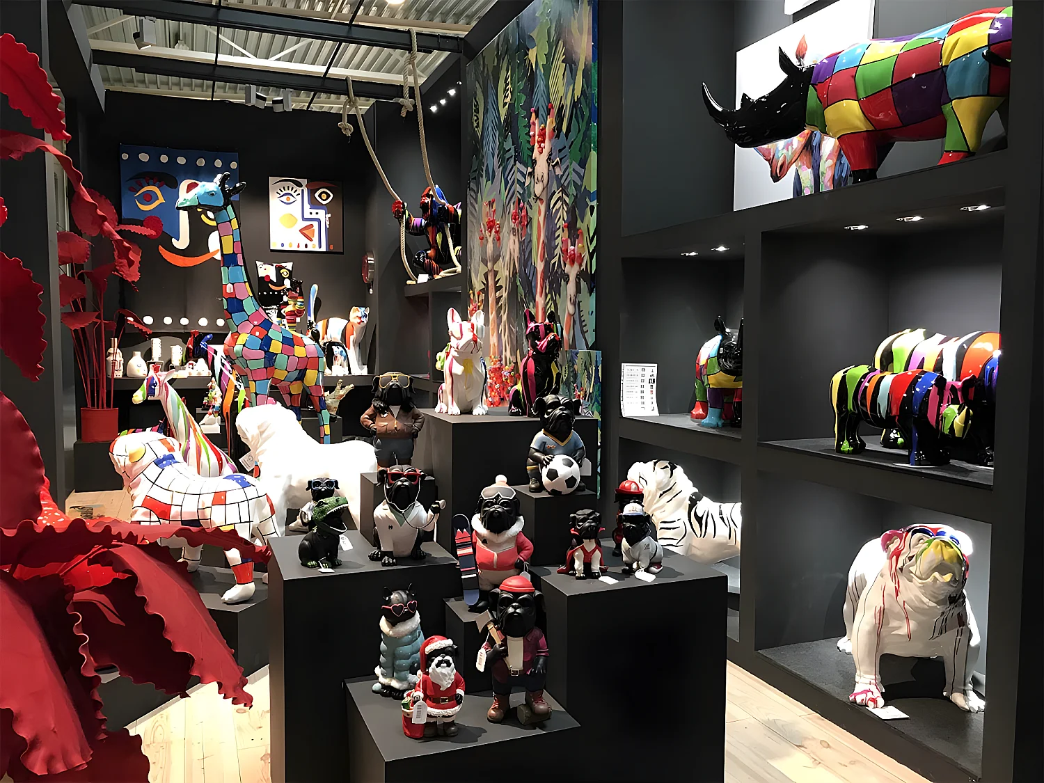 Bulldog cravate trash 36 cm  blanc